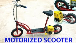 Build a Motorized Scooter at home  Using 4stroke Engine  Tutorial [upl. by Onairpic]