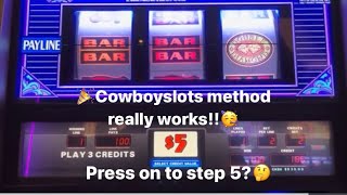 CowboySlots Buildup Method Step 4 Double Diamond 5 denom 2 credit bet Triple up [upl. by Elene]