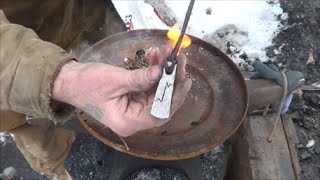 Blacksmithing  Forging A Viking Rune Fire Steel And Making Fire With It [upl. by Hamlani]