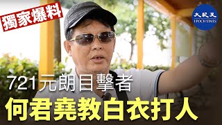 【721元朗恐襲】CC中英字幕目擊者披露何君堯和白衣黑幫老大對話內容教唆如何打（記者特別要求「片打格子遮臉」出鏡，受訪者拒絕，說不怕） [upl. by Larimer590]