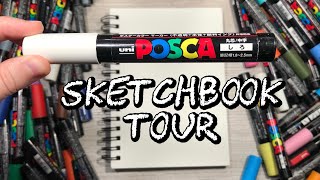 Sketchbook Tour Posca Marker Art [upl. by Yuma]