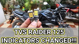 New TVS Raider 125 indicators accessories replace [upl. by Earal]