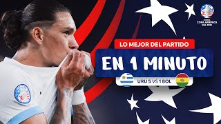 LO MEJOR DE URUGUAY 50 BOLIVIA EN 1 MINUTO  CONMEBOL COPA AMÉRICA USA 2024™ [upl. by Eronaele334]