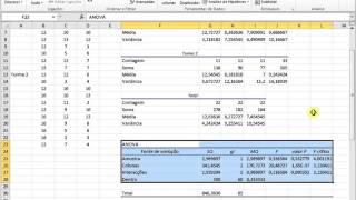 Anova fator duplo com repetição  excel [upl. by Annoik]