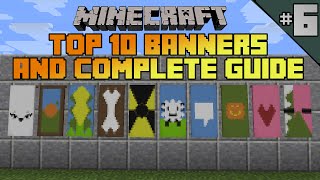 Minecraft top 10 banner designs Ep 6 With tutorial [upl. by Umont]