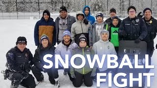 Washington police take part in snowball fight with children near Seattle [upl. by Aicena]