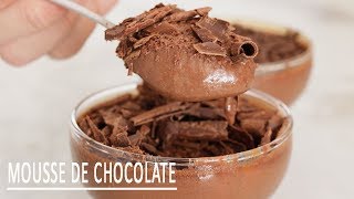 MOUSSE DE CHOCOLATE COM APENAS 3 INGREDIENTES  SEM OVOS [upl. by Nisse]