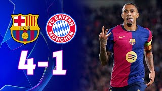 Barcelona vs Bayern Munich 41 UEFA Champions League 2425  MATCH REVIEW [upl. by Arodasi]