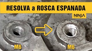 Como Arrumar ROSCA ESPANADA com Helicoil Rosca Postiça [upl. by Adamina]