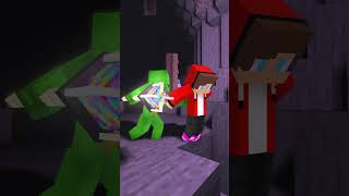 MAIZEN  Brave RAVAGER JJ and Mikey In Minecraft Animation shorts [upl. by Aklim]