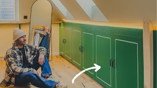 Wir bauen einen Schrank für die Dachschräge DIY zum nachbauen 🪚🧡 hausbau diy [upl. by Courtund]