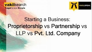 Difference between Proprietorship vs Partnership vs LLP vs Pvt Ltd Company [upl. by Idalla58]