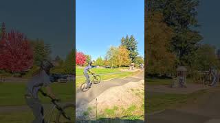 Double jumps pump track pnw dirtjumper pumptrack [upl. by Atiekal]