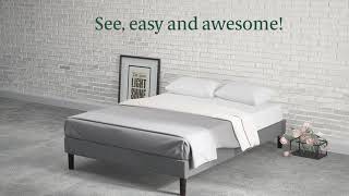 Zinus  Curtis Essential Platform Bed Frame Assembly Instructions [upl. by Feer]