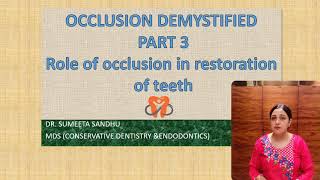 Dental Occlusion  3 occlusal contactsocclusal evaluation [upl. by Haliek]