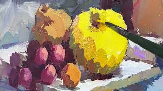 ✏️STILL LIFE PAINTING  FRUITS amp FLOWERS 10 DRAWING BY GOUACHE COLOR  HOME [upl. by Sylirama]