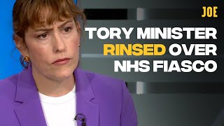 Just a Tory minister getting grilled by journalists over NHS chaos [upl. by Aierdna]