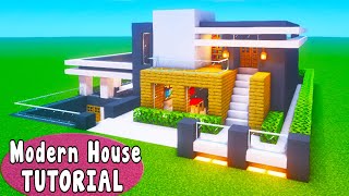 Minecraft Tutorial How To Make A Modern Mansion With a Pool House quot2020 Tutorialquot [upl. by Lejeune]