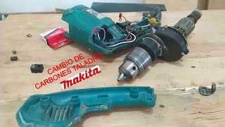 CAMBIO DE CARBONES ESCOBILLAS TALADRO MAKITA Modelo HP1350 [upl. by Thury87]