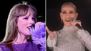 Taylor Swift REACTS to Celine Dions Olympics Opening Ceremony Performance [upl. by Llenrag797]