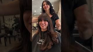 CUTTING FULL BANGS ✂️❣️ with hairbyamela [upl. by Charla72]