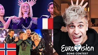 REACTING TO EUROVISION 2019  France Norway Portugal Poland Romania etc [upl. by Sabas]