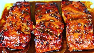 Honey Garlic Glazed Salmon Recipe  Easy Salmon Recipe [upl. by Vyky]