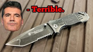 Smith and Wesson Extreme Ops Black Tanto SWFR2S Review  Cheap knives I DONT like  Episode 4 [upl. by Philcox]