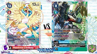 DIGIMON TCG Local match Phoenixmon X Red vs Imperialdramon BlueGreen  TEA COFFEE AND GAMES [upl. by Sosanna]