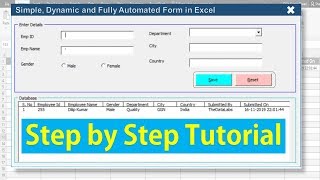 Fully Automated Data Entry User Form in Excel  Step By Step Tutorial [upl. by Amalbena]