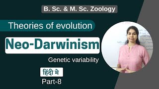 NeoDarwinism or Modern concept or Synthetic theory of evolution Part1  in Hindi  Zoology [upl. by Idoj751]