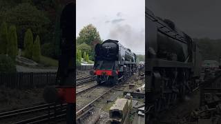 Eddystone 34028 running down towards the sheds at Grosmont NYMRSteamGala [upl. by Mariandi]