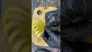 Lemon garnish for cocktail drinks carvingart vegcarvingart lemon bartender [upl. by Wilkens]