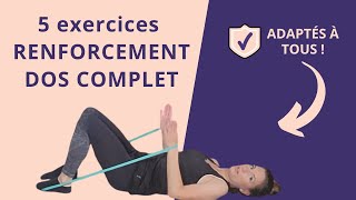 5 exercices de renforcement dos et nuque AVEC ÉLASTIQUE [upl. by Quackenbush765]