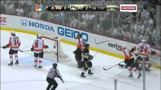 Ilya Bryzgalov Crazy Save 2012 NHL Playoffs April 13 2012 [upl. by Almeeta]