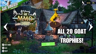 ALL 20 GOAT TROPHIES in MMO 🏆 Love or Hate Achievement Goat Simulator Remastered [upl. by Conlon]