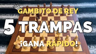 5 JAQUES MATE más RÁPIDOS en el Gambito De Rey [upl. by Yaj]