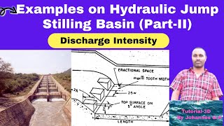 PartTwo Example on Hydraulic jump stilling basin Specific energy amount of energy dissipated [upl. by Airtap59]