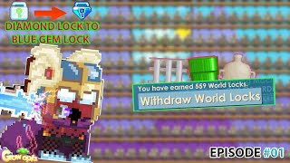 HUGE PROFIT FROM MASSING PLUMBING AND AMPHORA  DIAMOND LOCK TO BLUE GEM LOCK EP 1  GROWTOPIA [upl. by Onaicnop834]