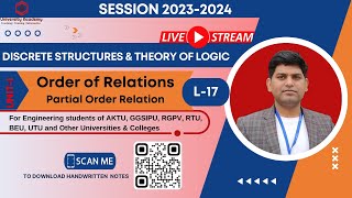 DSTL17 Order of Relation  Partial Order Relation  Total Order Relation  Discrete Mathematics [upl. by Turley]