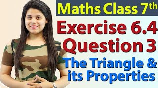 Q 3 Ex 64  The Triangle and its Properties  Chapter 6  Maths Class 7th  NCERT [upl. by Byram]