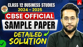 CBSE Class 12 Business Studies Sample Paper 202425 with Detailed Solutions [upl. by Osicnarf]