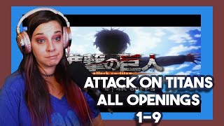 Lauren Reacts All Attack on Titan Openings 19 Way more varied than I thought [upl. by Rj]