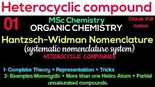 Hantzsch  Widman Nomenclature Systematic nomenclature For Heterocyclic compounds •MSc Chemistry• [upl. by Lyndon]