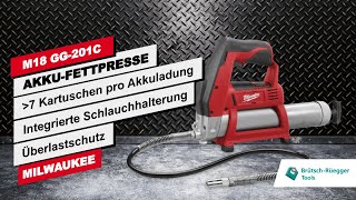 MILWAUKEEÂ® M18 GG Akku Fettpresse  Leistungsstarker 18VMotor mit max 690 bar Betriebsdruck [upl. by Ahsyas]