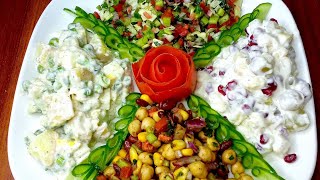 Yummy Salad Platter By Zaan Recipes  4 Easy and Quick Salad RecipesRestaurant Style salad recipes [upl. by Shel]