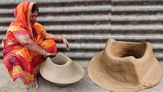 Primitive Technology Making Clay Oven for Cooking  Mitti Ka chulha  village style clay stove [upl. by Aicened]