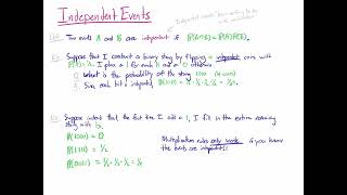 Independence and Conditional Probability [upl. by Vivie]