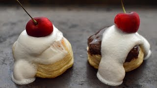 Vegan Cream Puffs  2 Ingredients Kinda [upl. by Saticilef421]