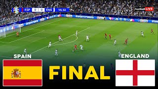 SPAIN vs ENGLAND  FINAL UEFA EURO 2024  FULL MATCH ALL GOALS  REALISTIC PES GAMEPLAY [upl. by Sargent]